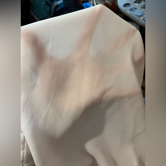 Vintage Cream Button Down Blouse with Front Ruffle and Victorian Collar - Picture 9 of 9